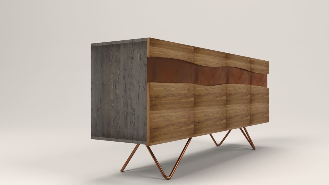 Ubuntu sideboard Low-poly 3D model_14