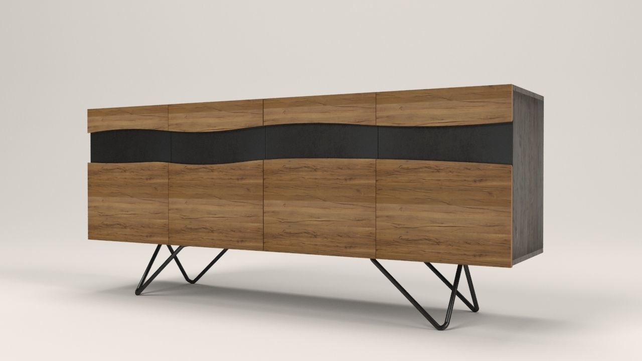 Ubuntu sideboard Low-poly 3D model_8