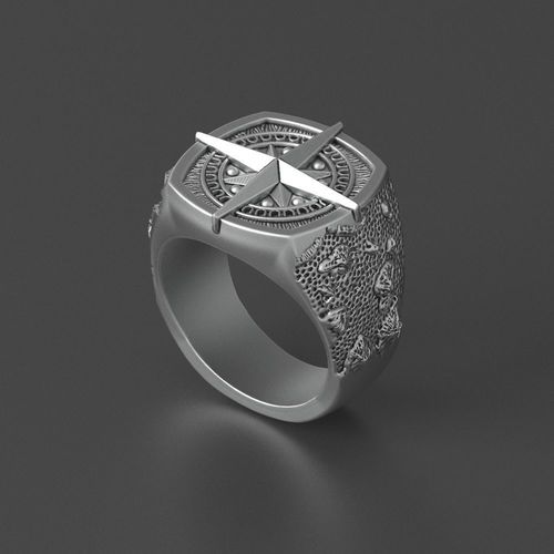 steel mens ring brutal bikers 3D print model