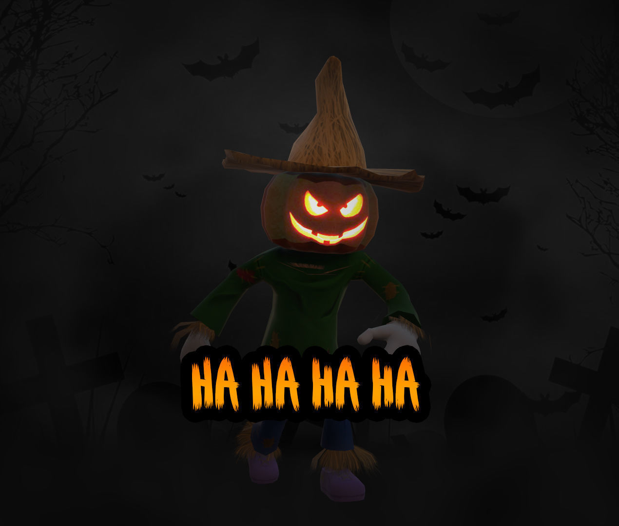 Halloween Game Ready Scare Crow  Animated Model  Low-poly 3D model_2