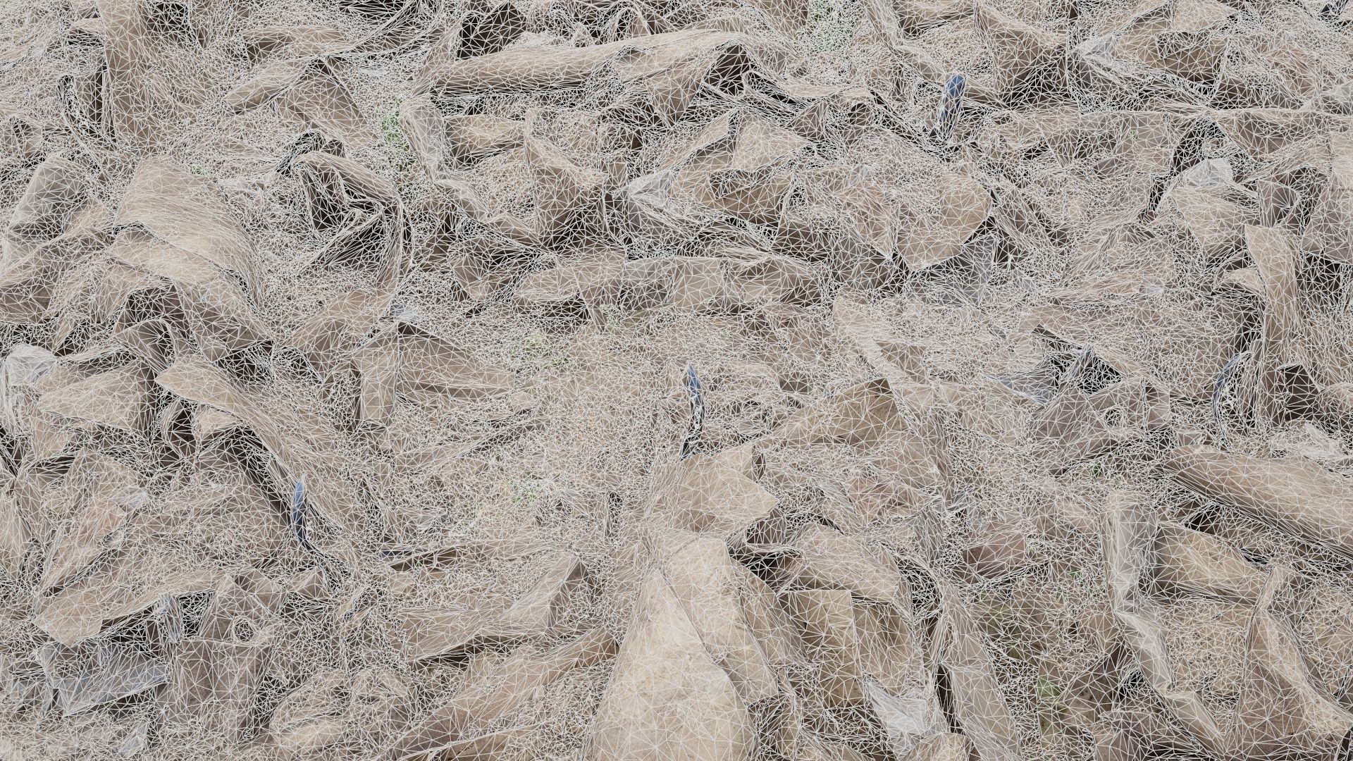 Pile of Carpet and Sand Rubble Debris Low-poly 3D model_7