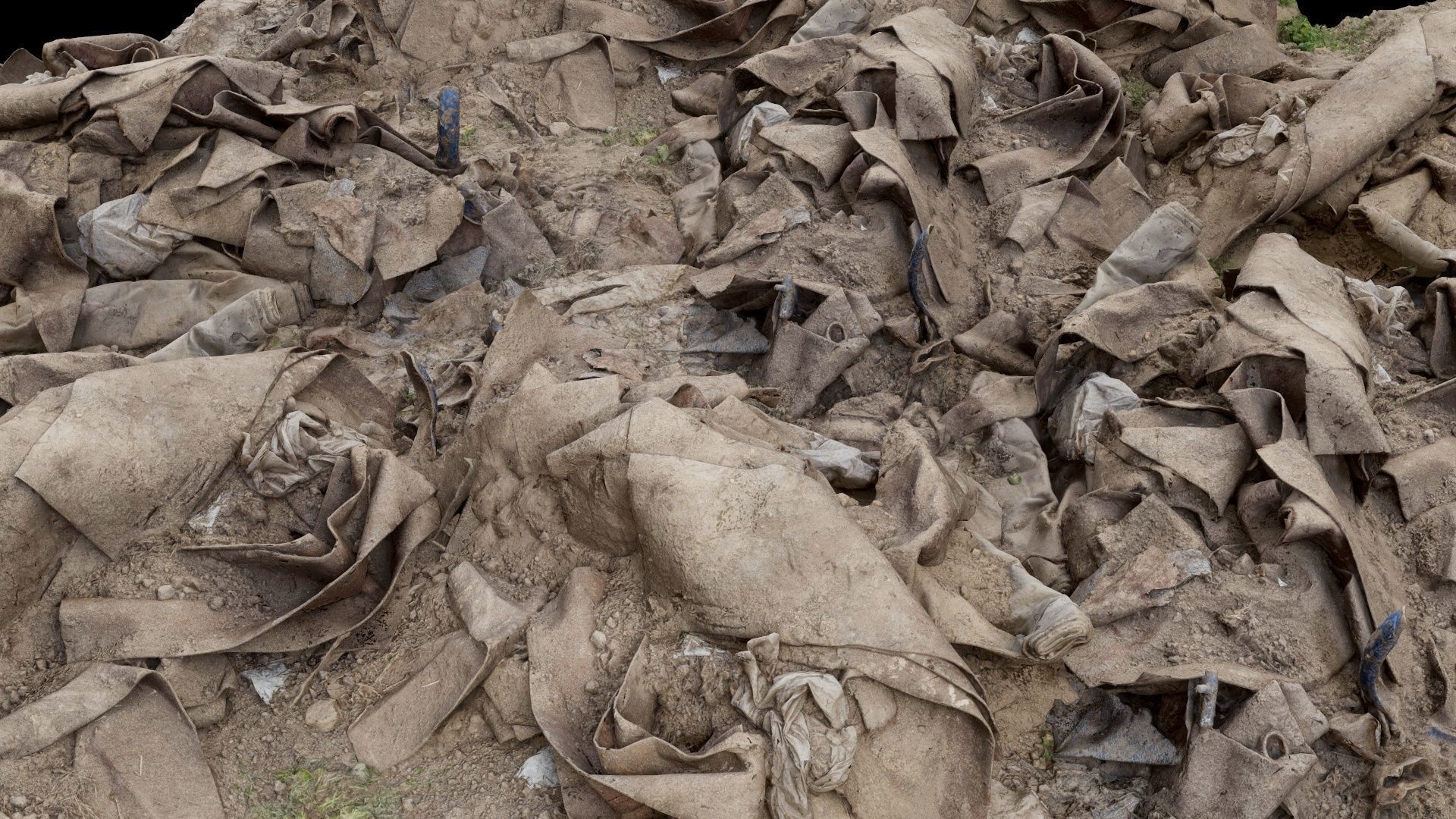 Pile of Carpet and Sand Rubble Debris Low-poly 3D model_2