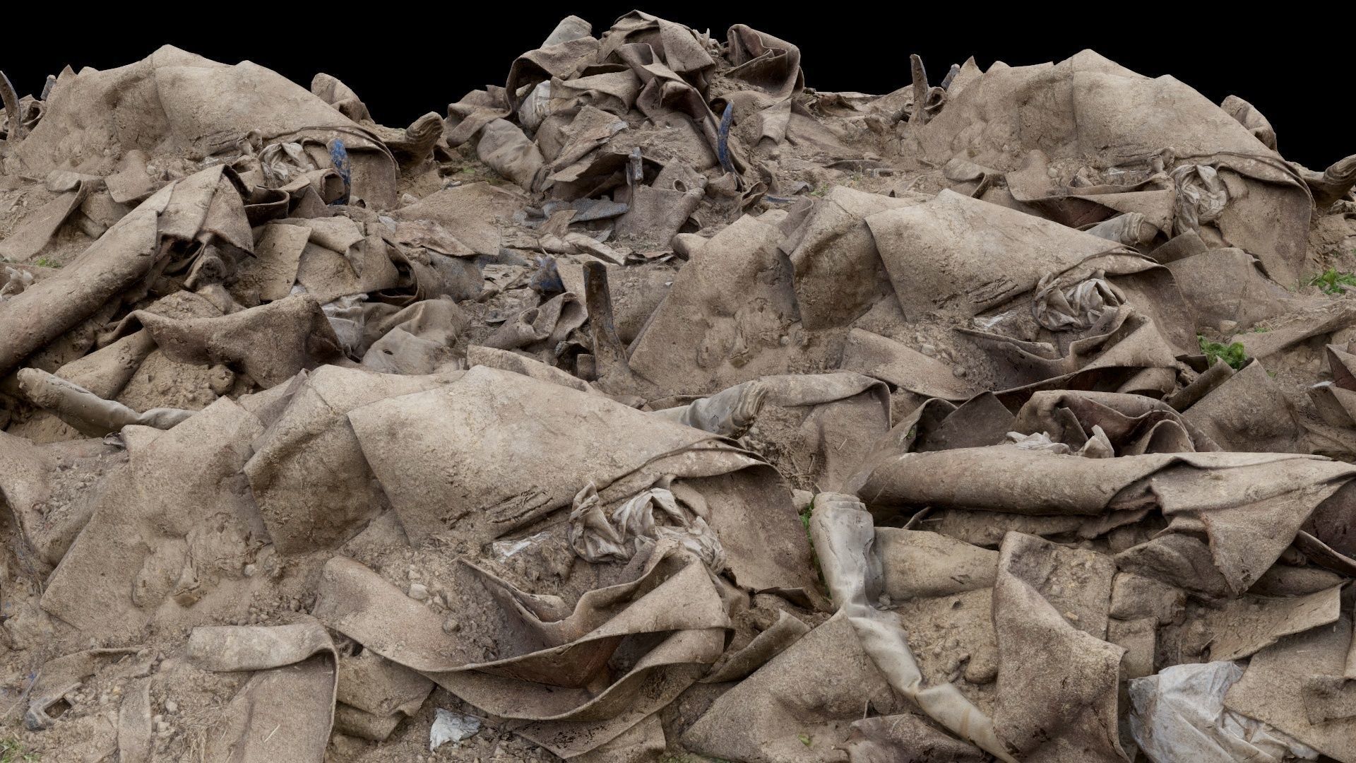 Pile of Carpet and Sand Rubble Debris Low-poly 3D model_4