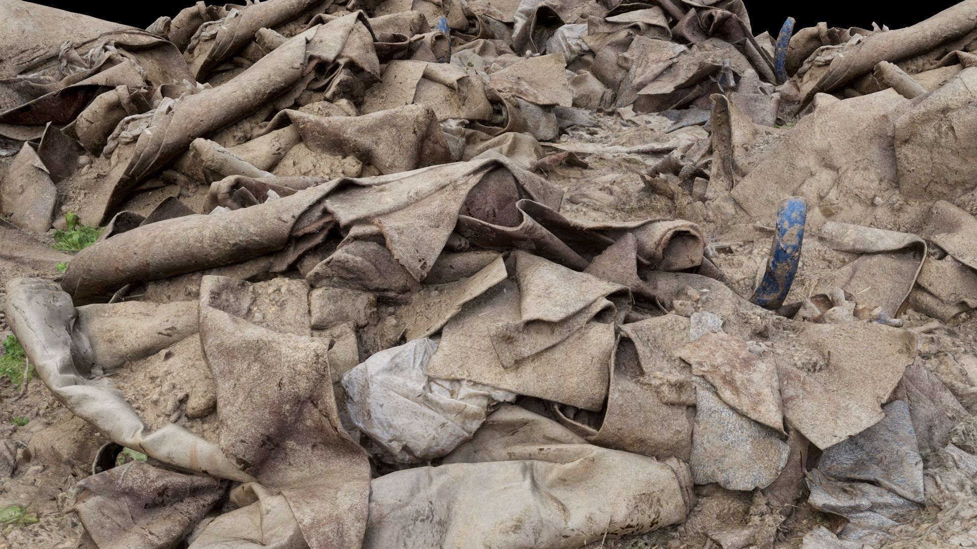 Pile of Carpet and Sand Rubble Debris Low-poly 3D model_3