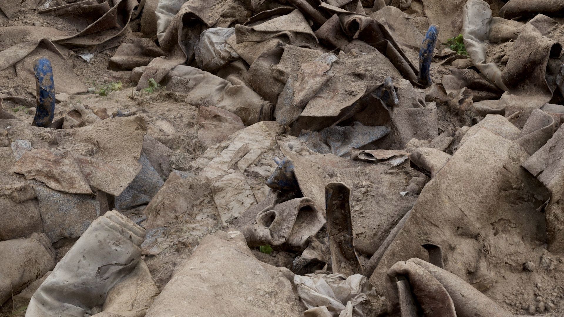 Pile of Carpet and Sand Rubble Debris Low-poly 3D model_6