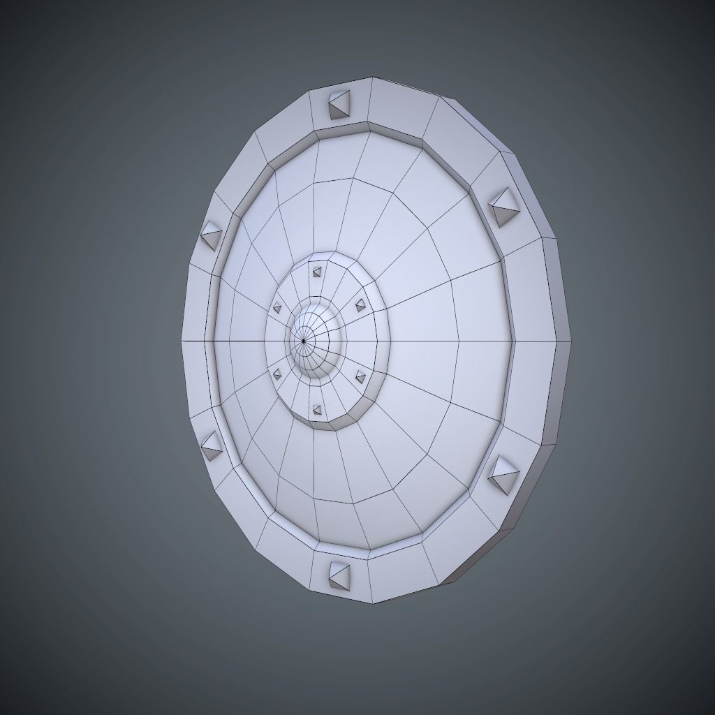 Shield Low-poly 3D model_9
