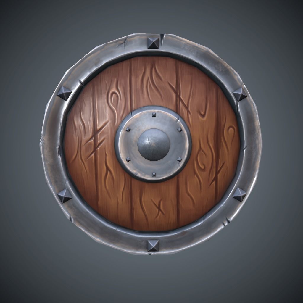 Shield Low-poly 3D model_0