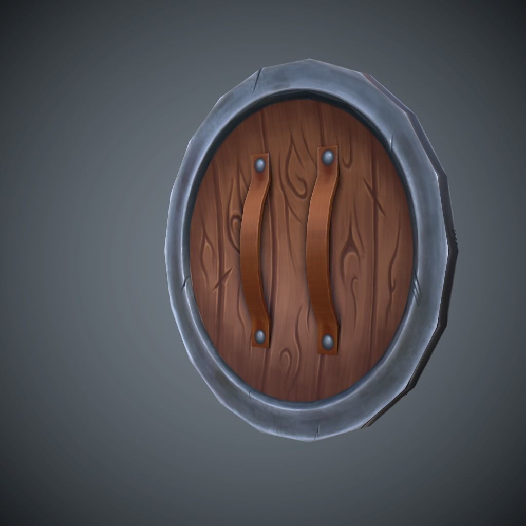 Shield Low-poly 3D model_4