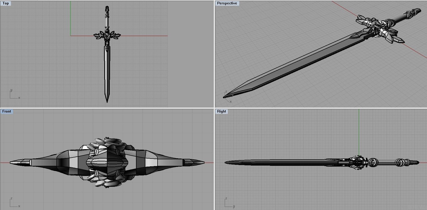 Japanese animation SAO Alicization protagonist sword 3D print model_6