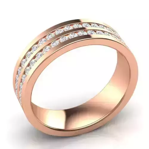 WGH1a rose gold wedding band with two rows of diamonds
