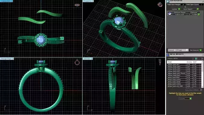 RPRD1-ds two tone diamond engagement ring in rose gold