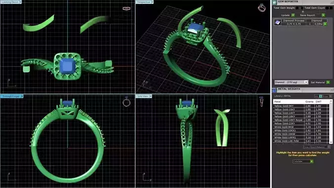 RHPR321-ds princess cut diamond halo engagement ring rose gold