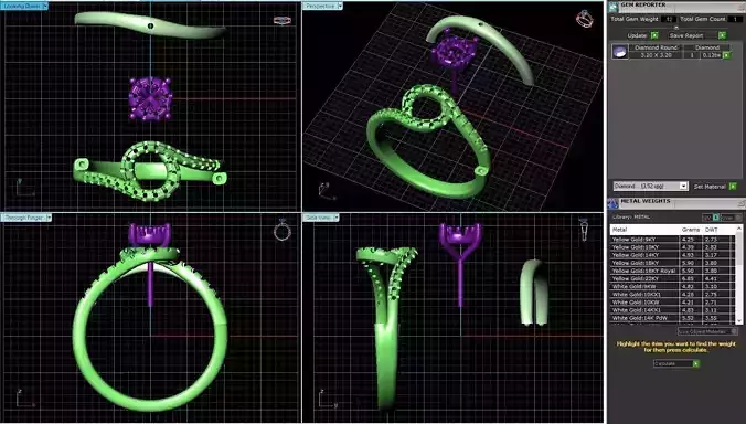 RERD9-ds tdw round diamond engagement ring rose gold