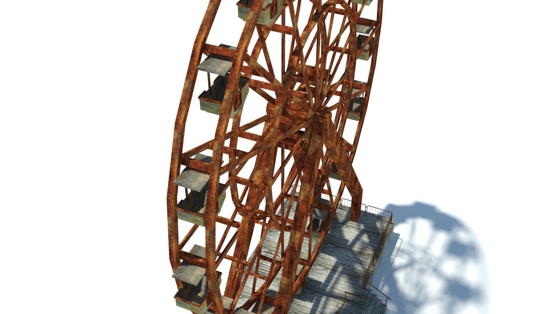 Abandoned Ferris Wheel Low-poly 3D model_3