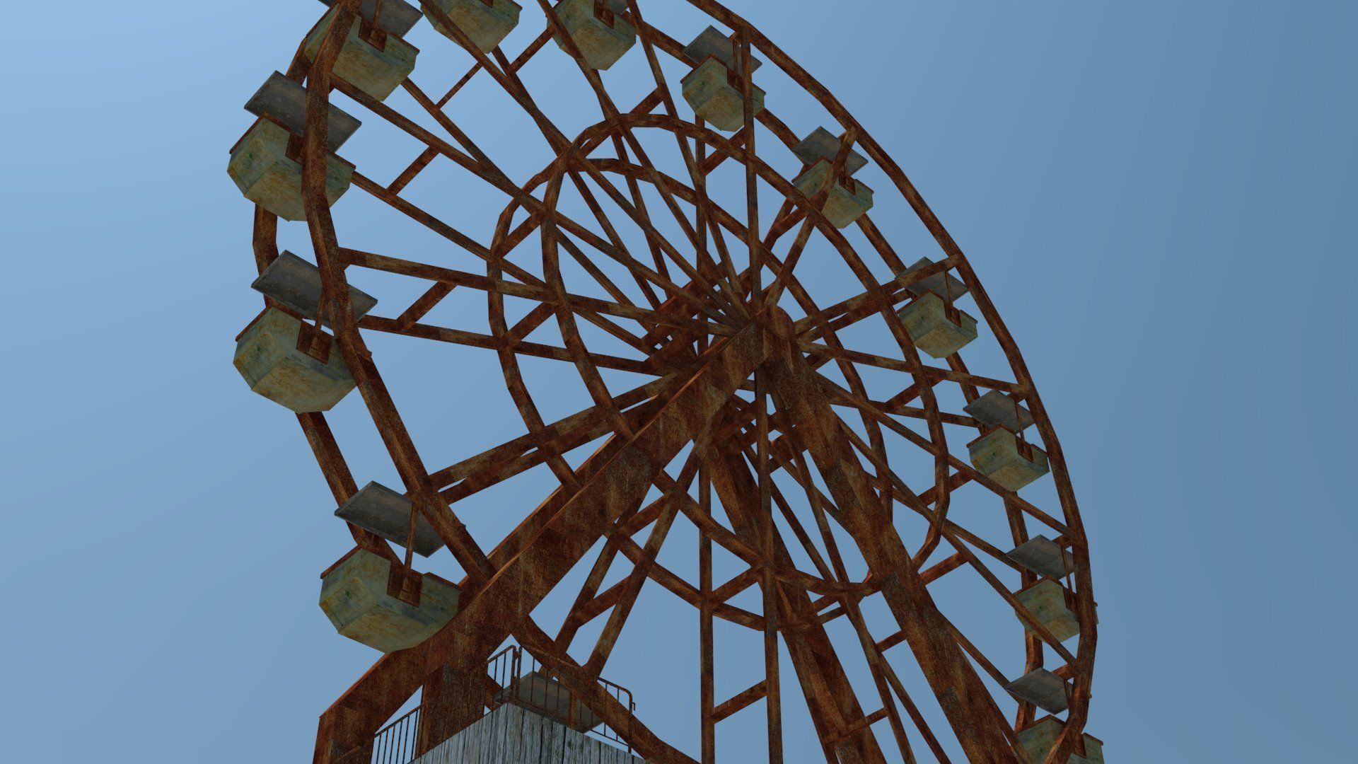 Abandoned Ferris Wheel Low-poly 3D model_1