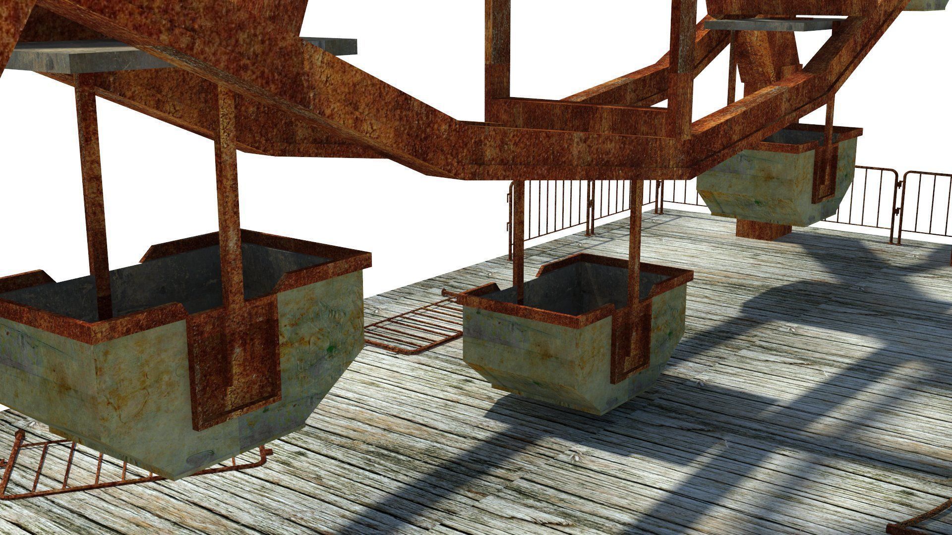 Abandoned Ferris Wheel Low-poly 3D model_8