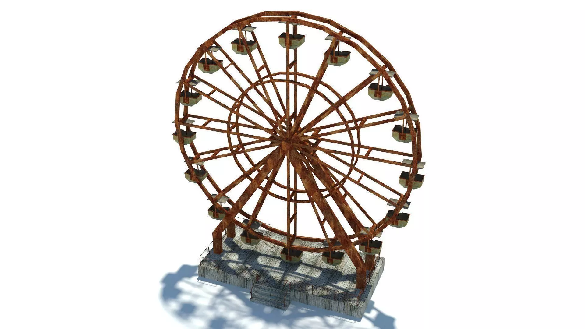 Abandoned Ferris Wheel Low-poly 3D model_0