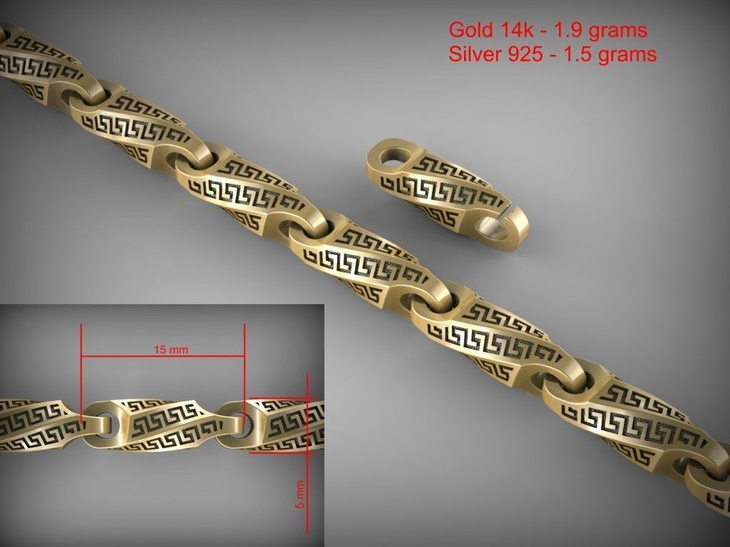Chain link 140 3D print model_2
