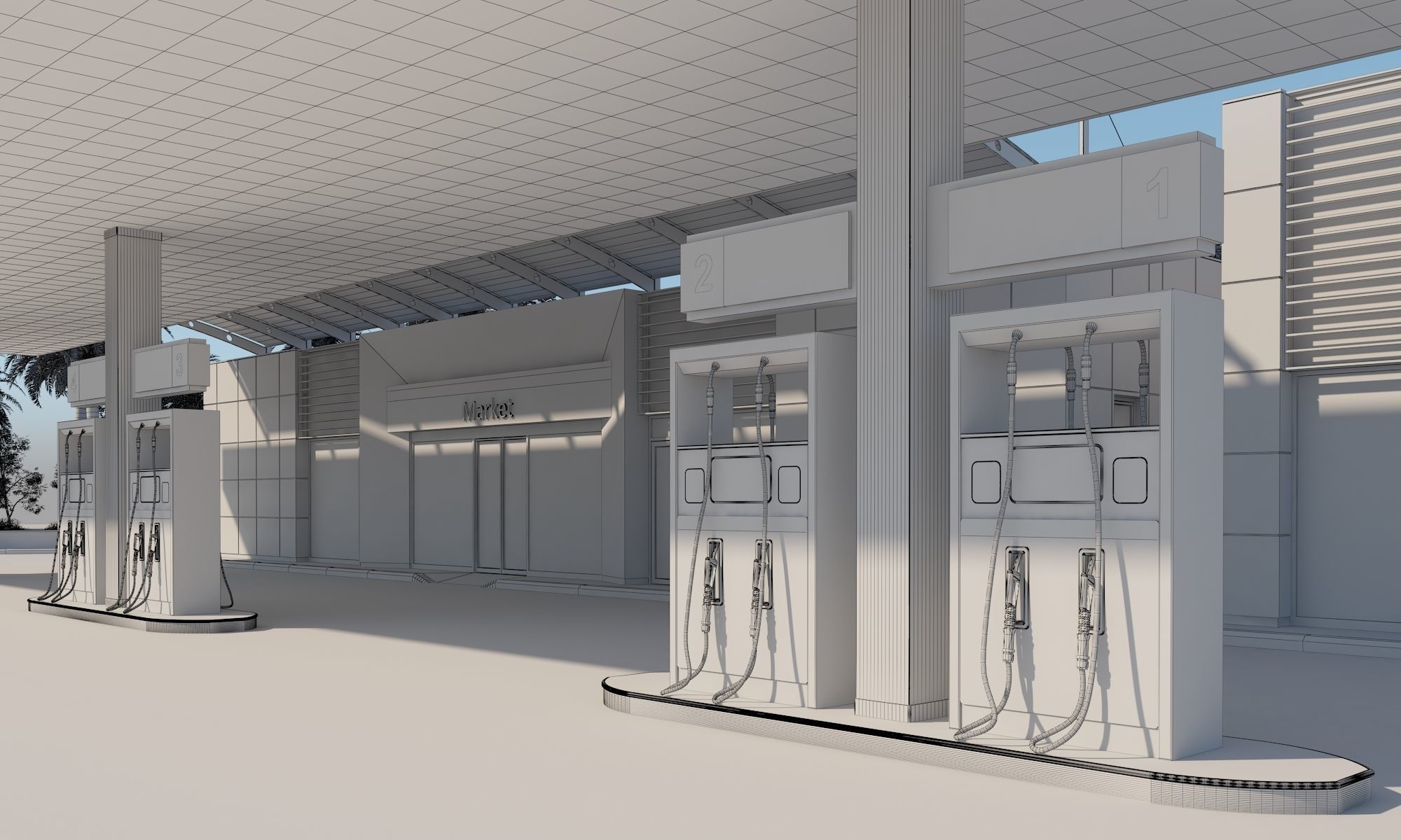 Gas Station Scene 3D model_13