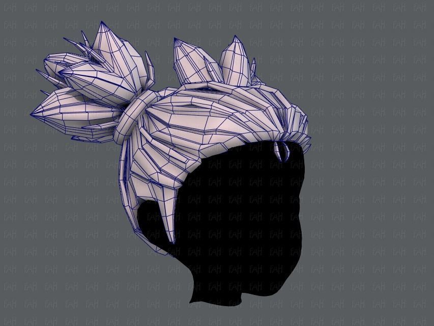 3D Hair style for girl V41 Low-poly 3D model_26