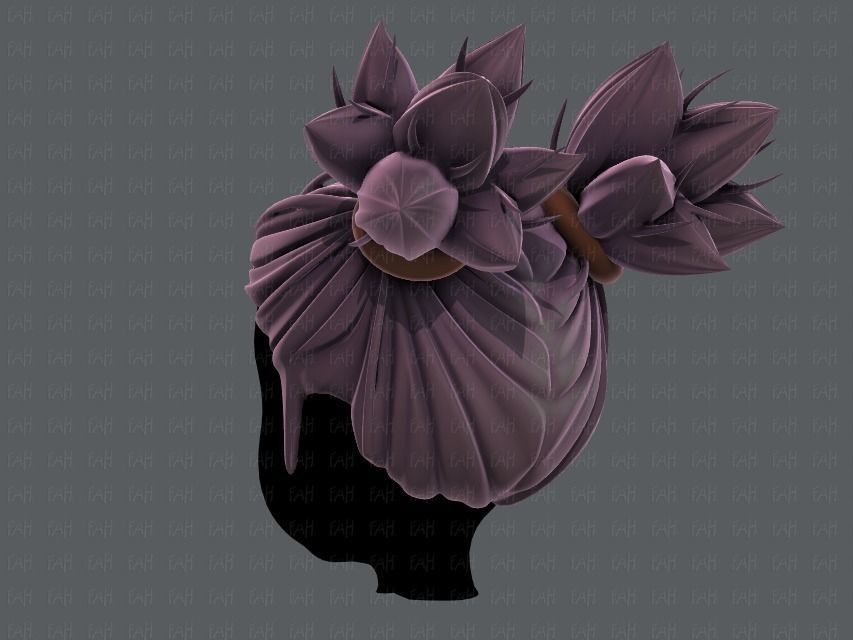 3D Hair style for girl V41 Low-poly 3D model_6