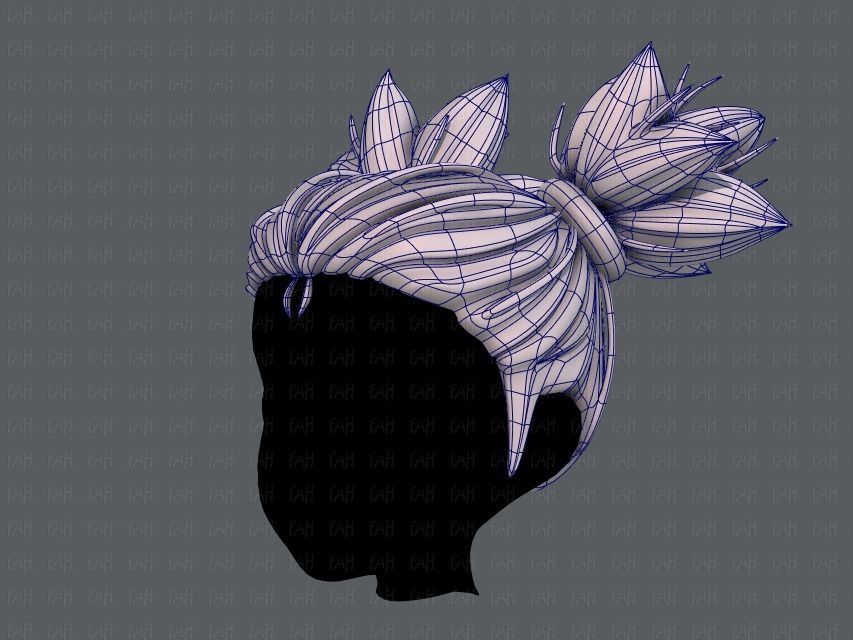 3D Hair style for girl V41 Low-poly 3D model_16