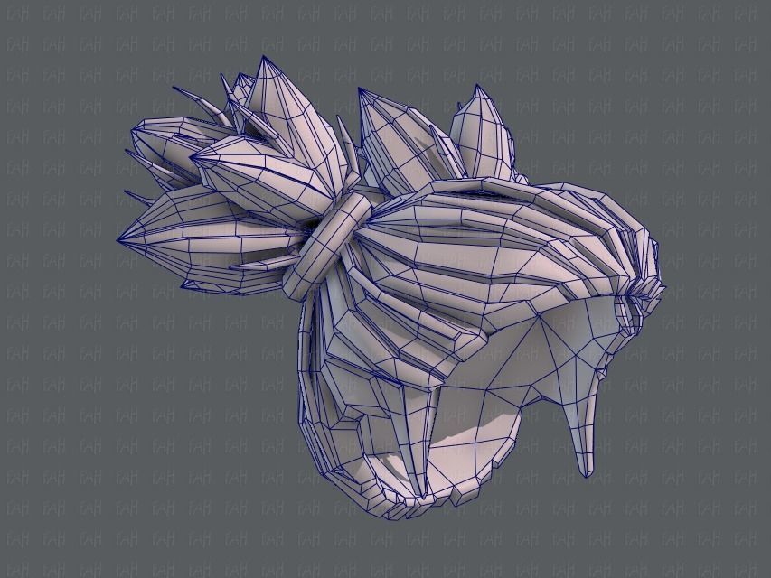 3D Hair style for girl V41 Low-poly 3D model_44