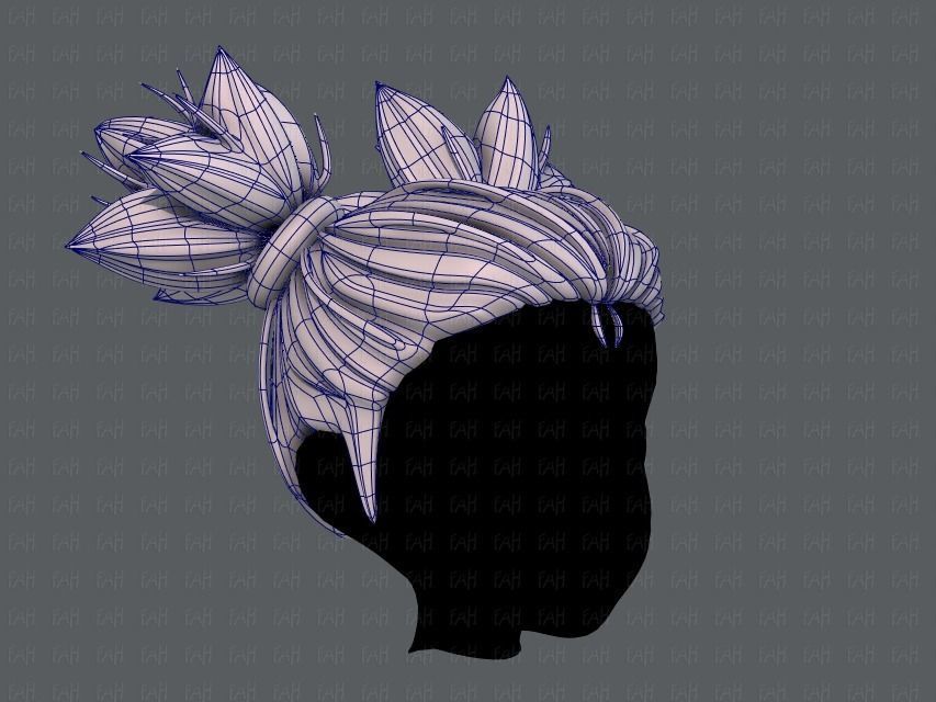 3D Hair style for girl V41 Low-poly 3D model_10