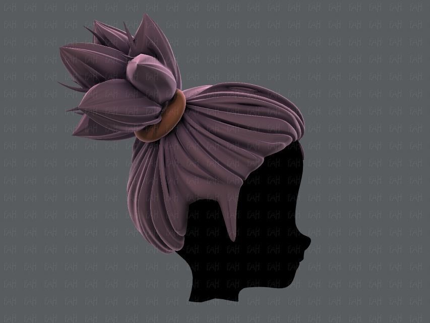 3D Hair style for girl V41 Low-poly 3D model_3