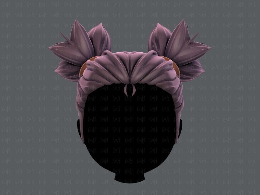 3D Hair style for girl V41 Low-poly 3D model_1