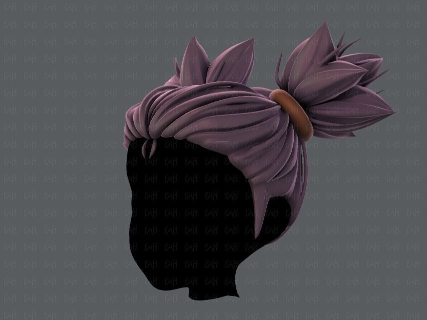 3D Hair style for girl V41 Low-poly 3D model_8