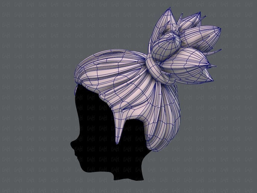 3D Hair style for girl V41 Low-poly 3D model_15