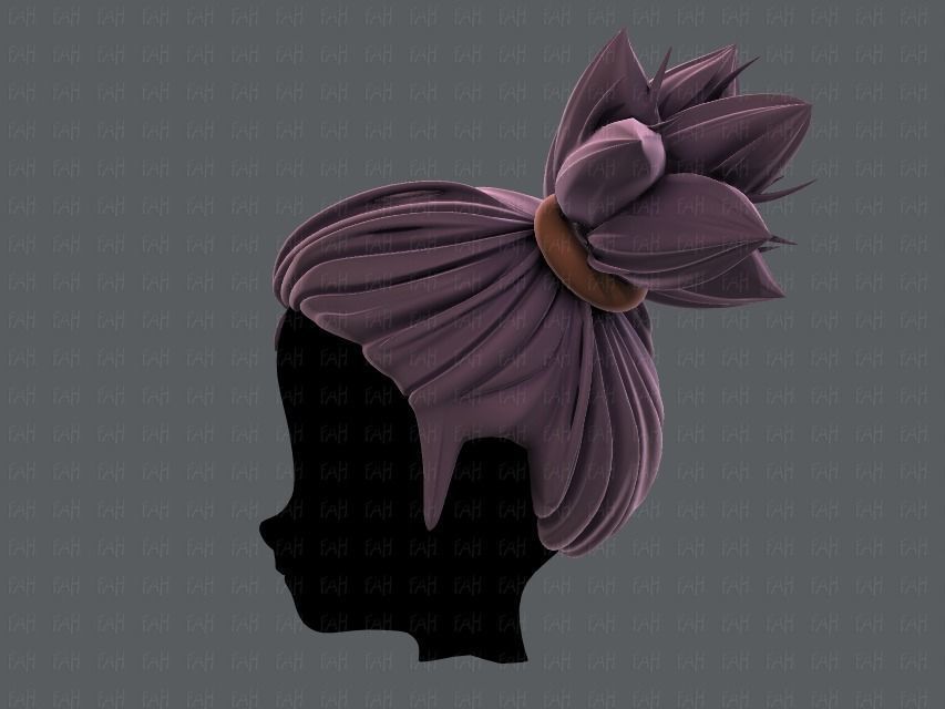 3D Hair style for girl V41 Low-poly 3D model_7