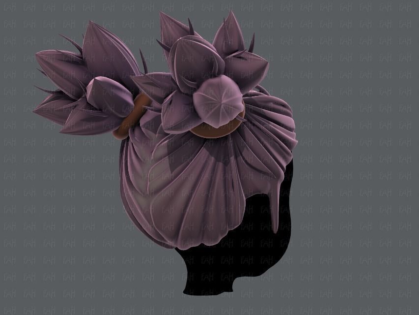 3D Hair style for girl V41 Low-poly 3D model_4