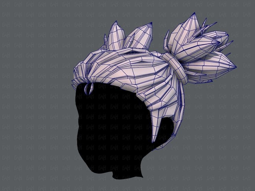 3D Hair style for girl V41 Low-poly 3D model_32