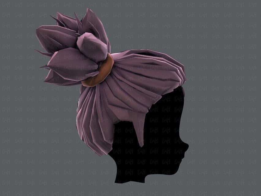 3D Hair style for girl V41 Low-poly 3D model_19