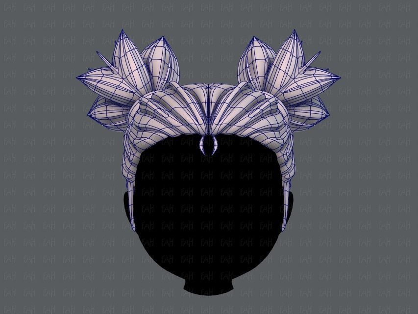 3D Hair style for girl V41 Low-poly 3D model_9