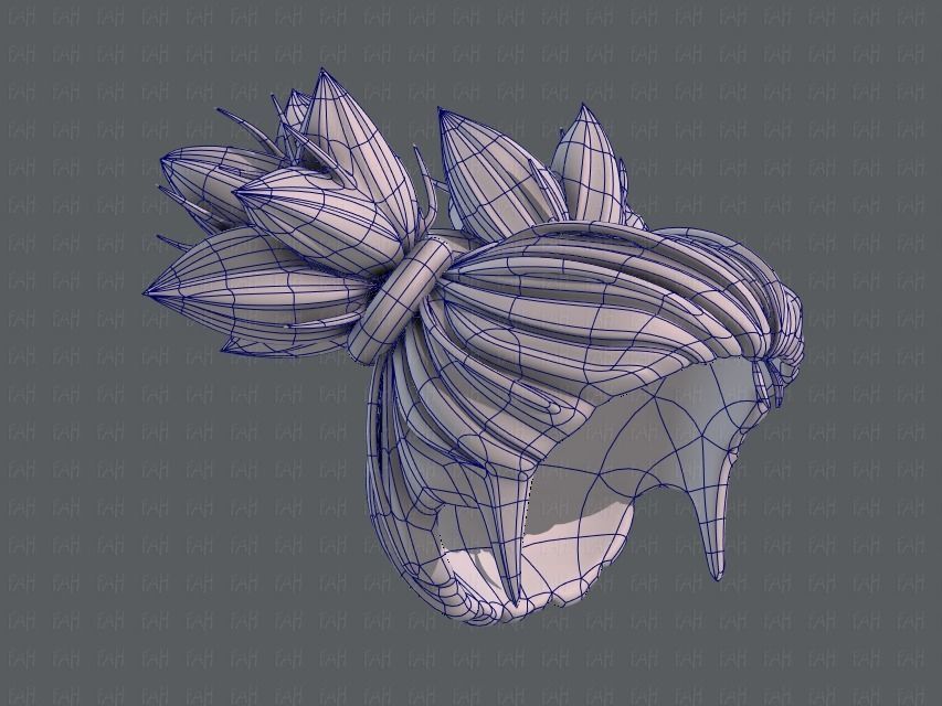 3D Hair style for girl V41 Low-poly 3D model_42