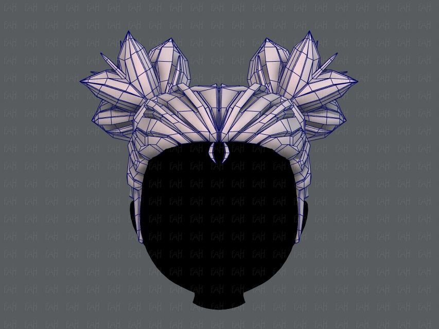 3D Hair style for girl V41 Low-poly 3D model_25