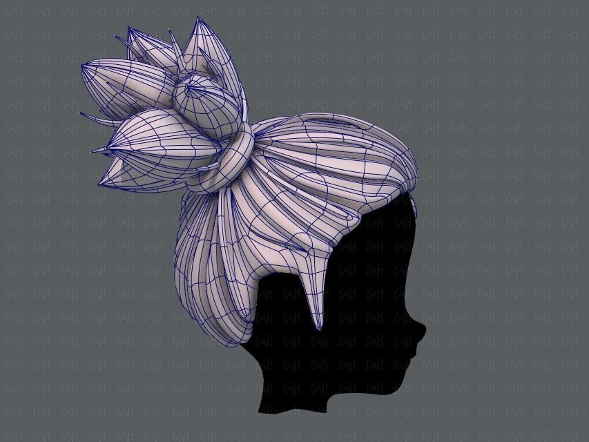 3D Hair style for girl V41 Low-poly 3D model_11