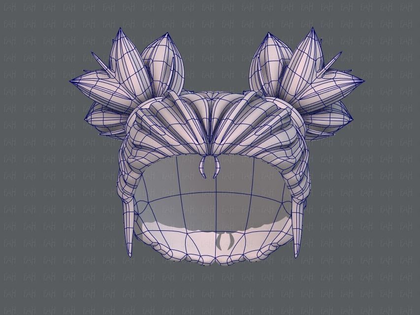 3D Hair style for girl V41 Low-poly 3D model_38