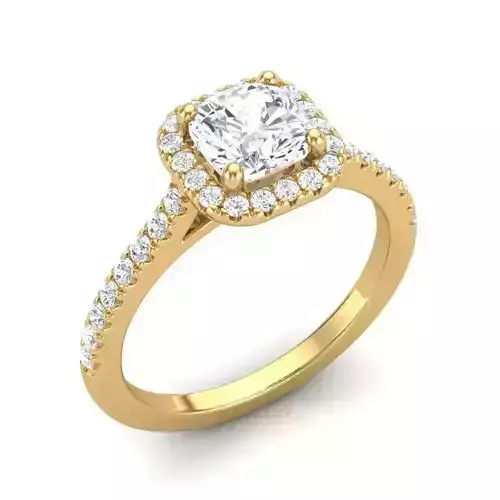 HPJ01 halo diamond engagement ring gold