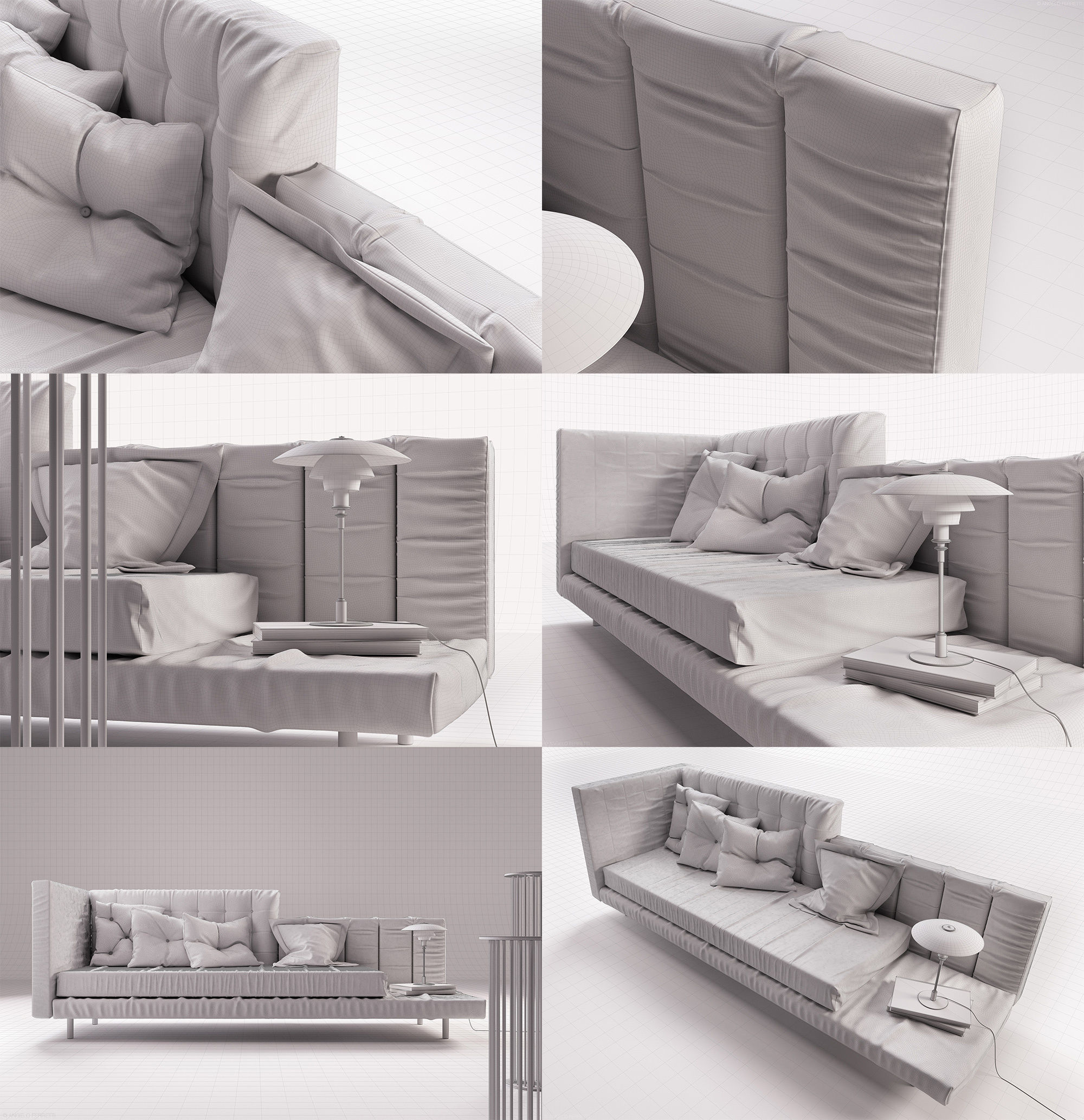 Alvar sofa by Bonaldo HQ 3D Model in a Studio Light setup 3D model_7
