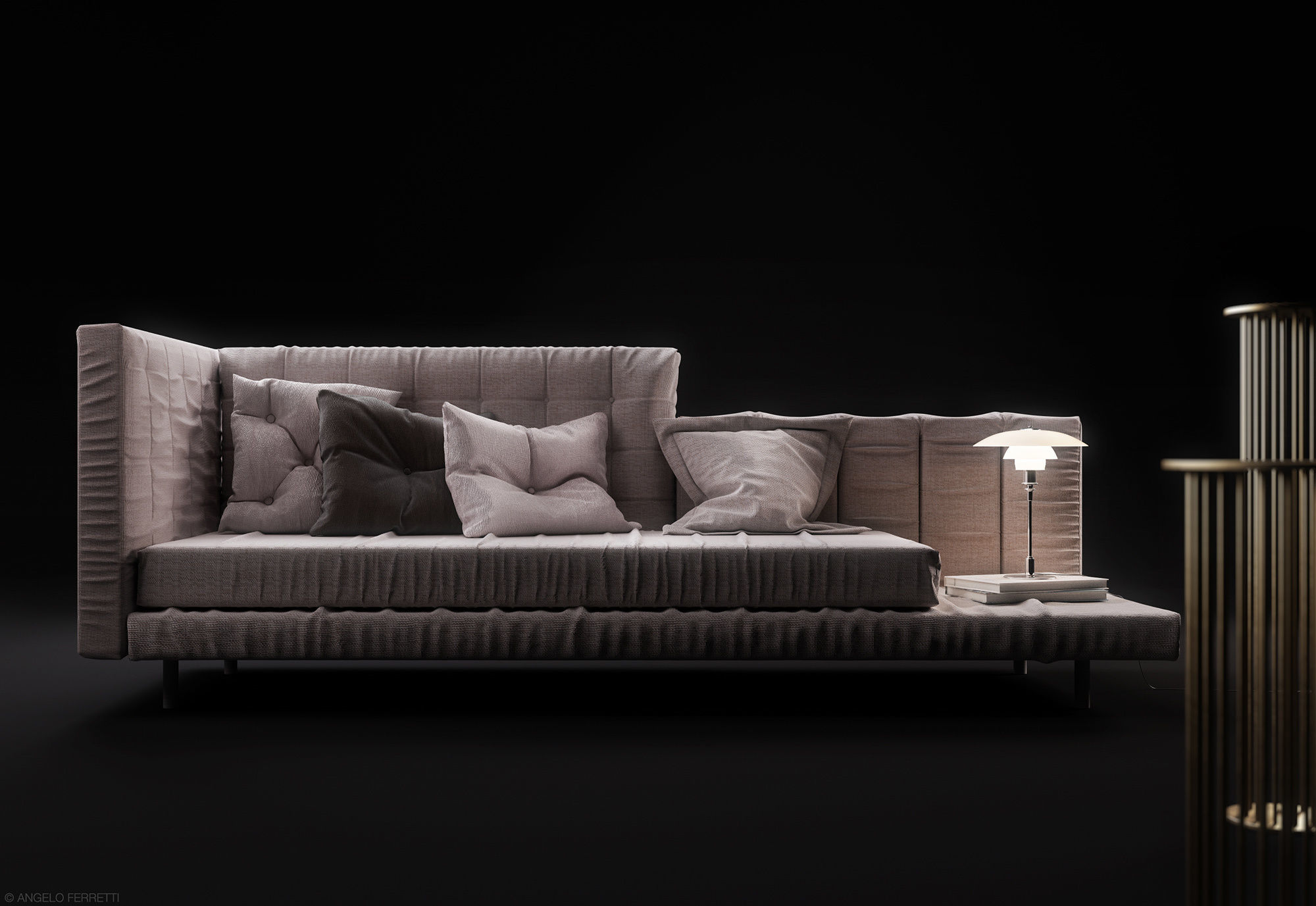 Alvar sofa by Bonaldo HQ 3D Model in a Studio Light setup 3D model_4