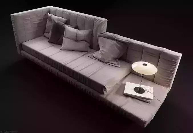 Alvar sofa by Bonaldo HQ 3D Model in a Studio Light setup 3D model