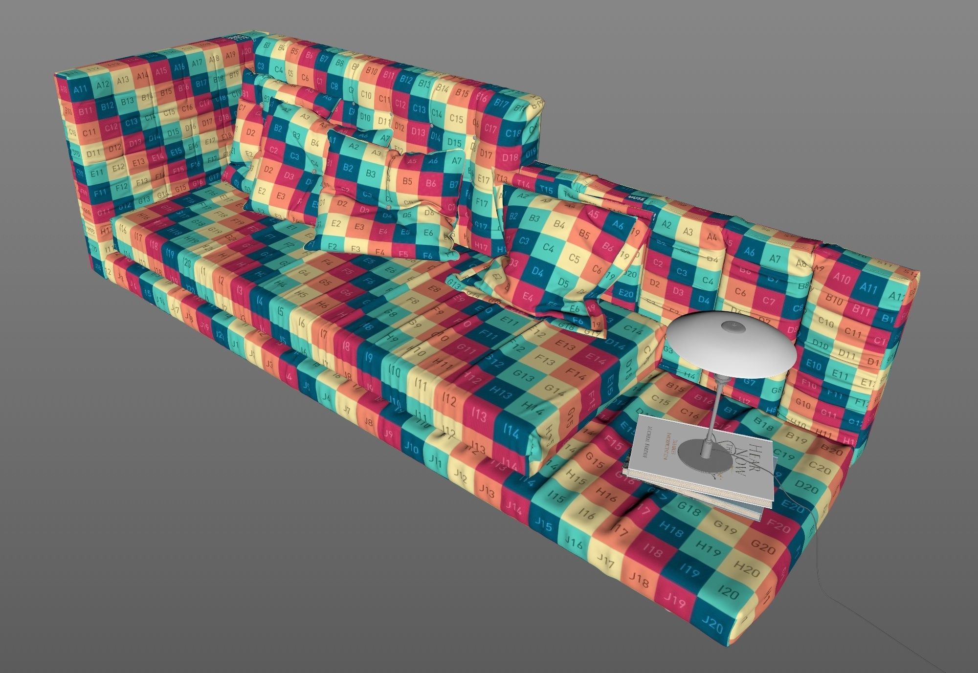 Alvar sofa by Bonaldo HQ 3D Model in a Studio Light setup 3D model_1