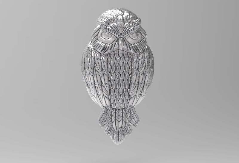 Owl Necklace  3D print model_4