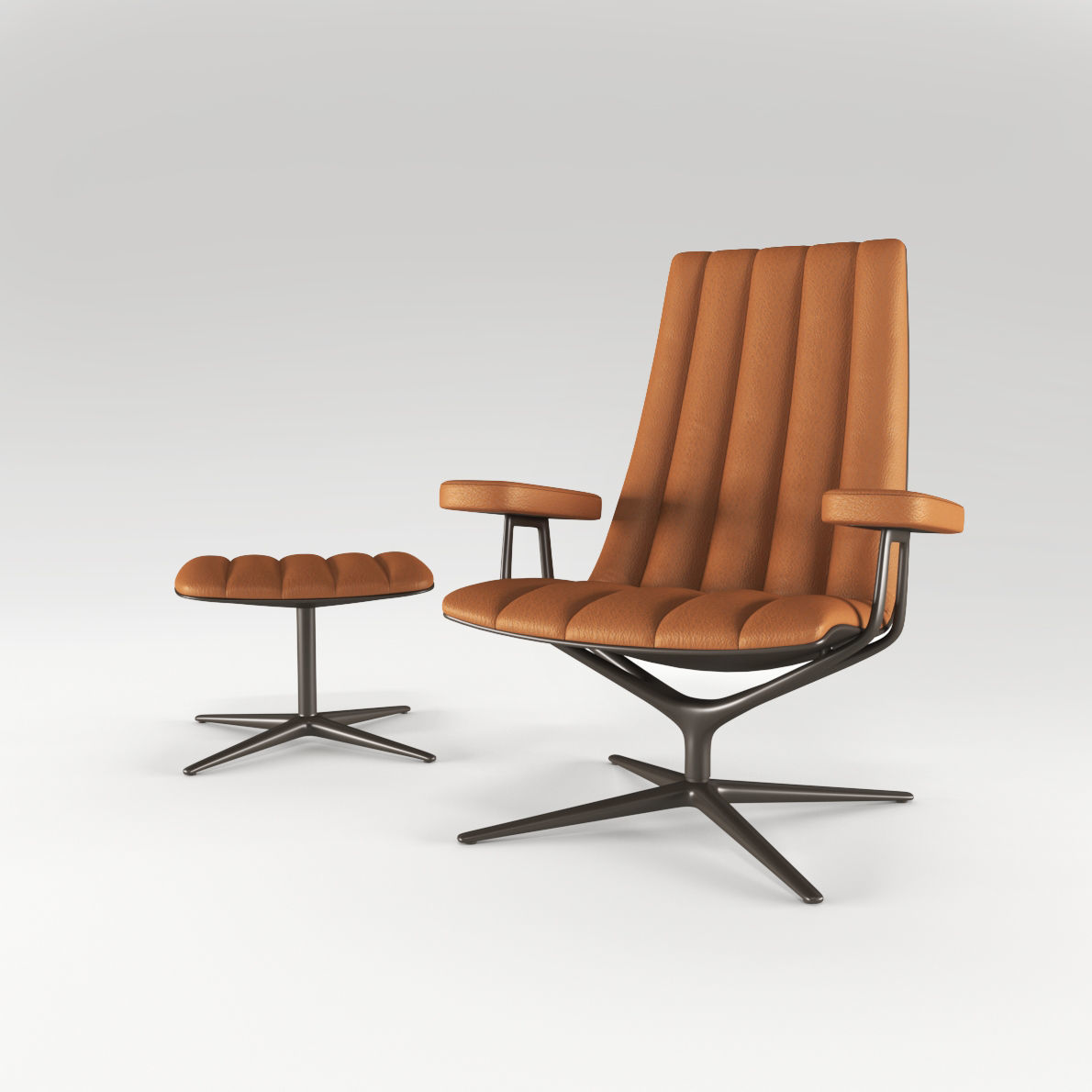Armchair and tabouret Healey Lounge from Walter Knoll 3D model_1
