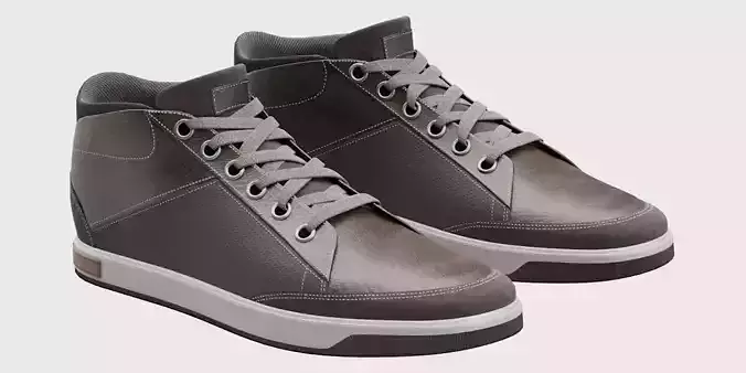 High-Top Sneakers Low-poly 3D model