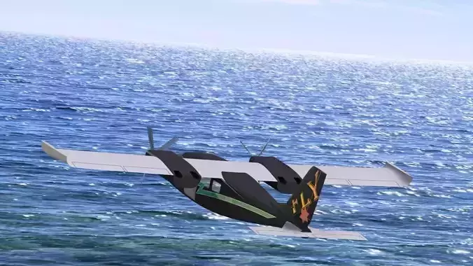 Plane propeller flying in sky